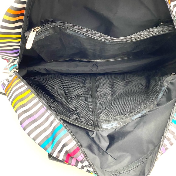 LeSportsac black white stripe multicolor tote - Picture 5 of 14